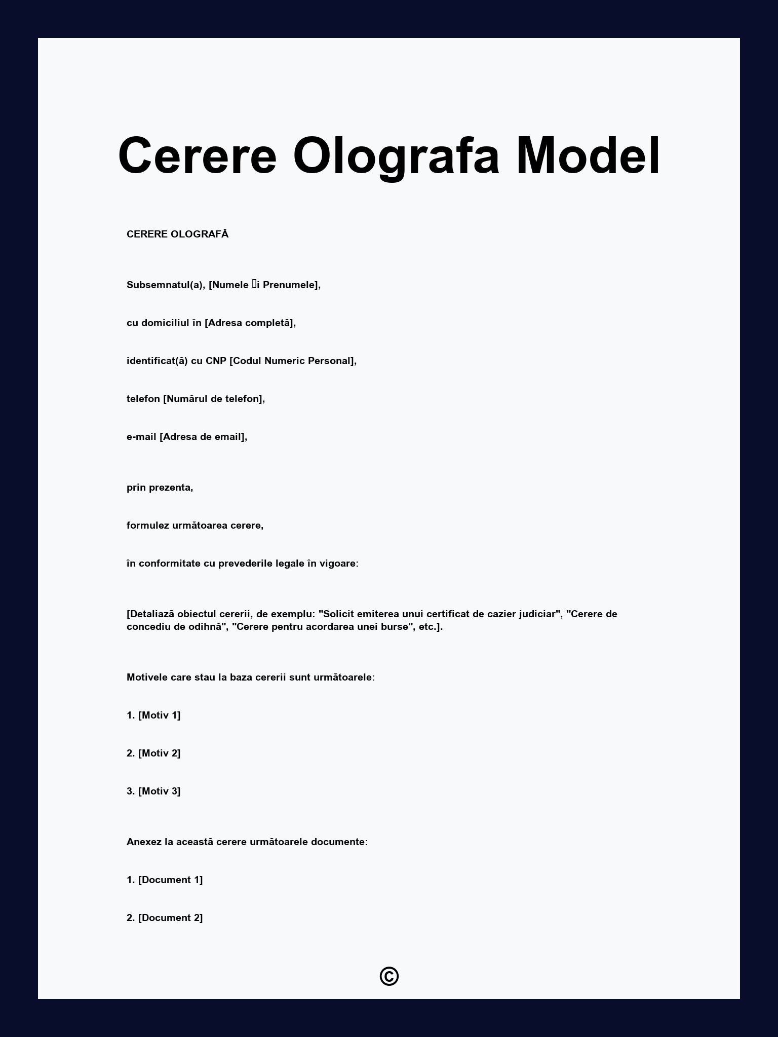 Cerere Olografa Model