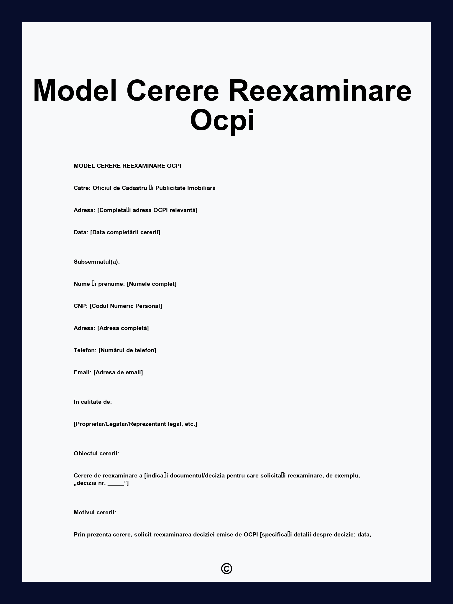Model Cerere Reexaminare Ocpi