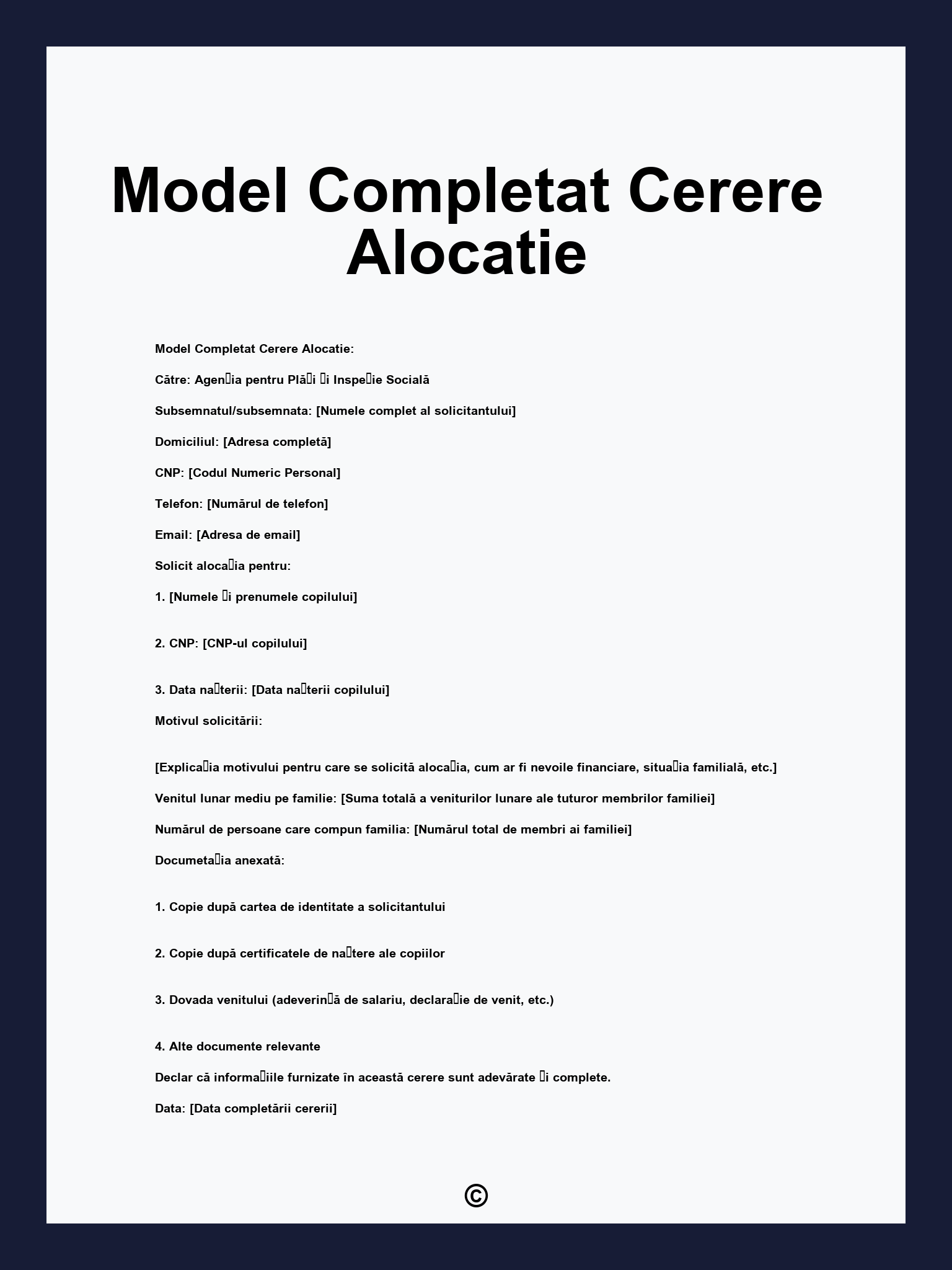 Model Completat Cerere Alocatie