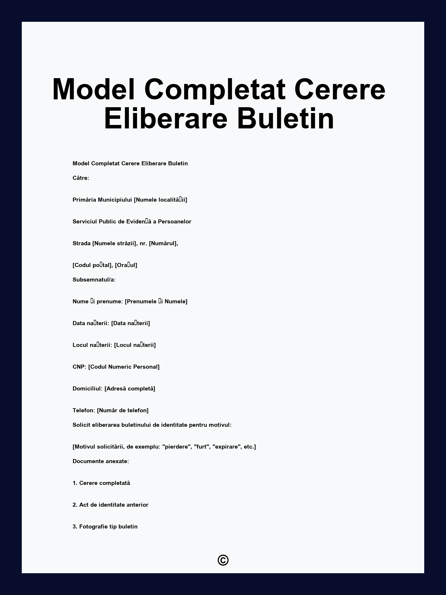 Model Completat Cerere Eliberare Buletin